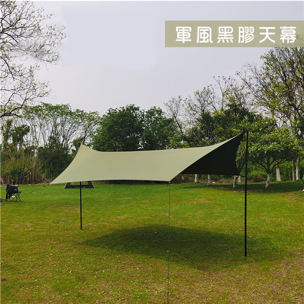 【大山野營】DS-503 軍風黑膠天幕 蝶形天幕 400